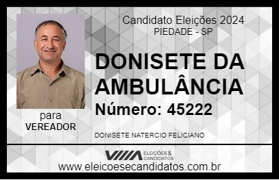 Candidato DONISETE DA AMBULÂNCIA 2024 - PIEDADE - Eleições