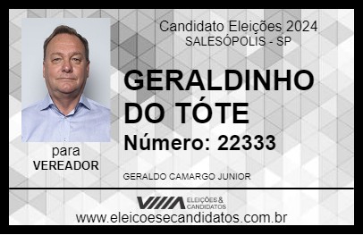 Candidato GERALDINHO  DO TÓTE 2024 - SALESÓPOLIS - Eleições