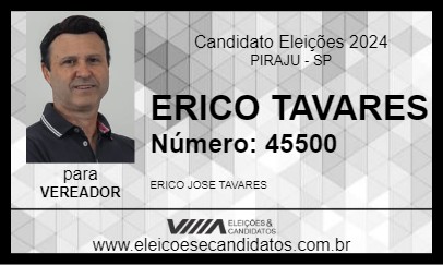 Candidato ERICO TAVARES 2024 - PIRAJU - Eleições