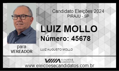 Candidato LUIZ MOLLO 2024 - PIRAJU - Eleições