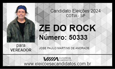 Candidato ZE DO ROCK 2024 - COTIA - Eleições