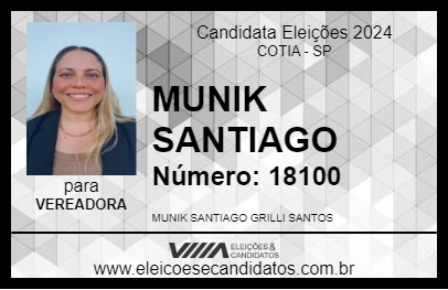 Candidato MUNIK SANTIAGO 2024 - COTIA - Eleições