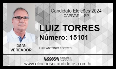 Candidato LUIZ TORRES 2024 - CAPIVARI - Eleições