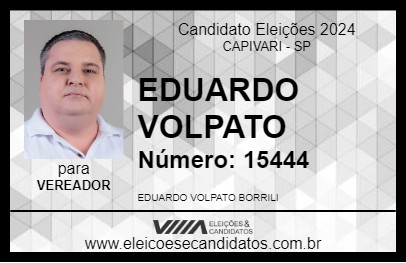 Candidato EDUARDO VOLPATO 2024 - CAPIVARI - Eleições