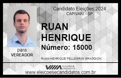 Candidato RUAN HENRIQUE 2024 - CAPIVARI - Eleições