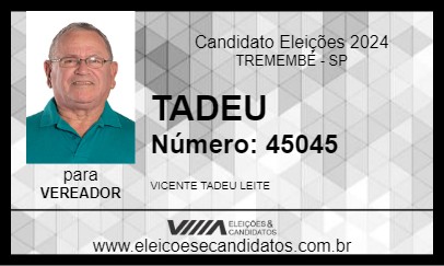 Candidato TADEU 2024 - TREMEMBÉ - Eleições