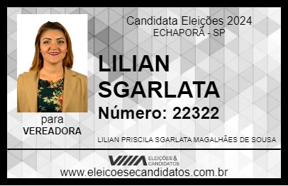 Candidato LILIAN SGARLATA 2024 - ECHAPORÃ - Eleições