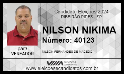 Candidato NILSON NIKIMA 2024 - RIBEIRÃO PIRES - Eleições