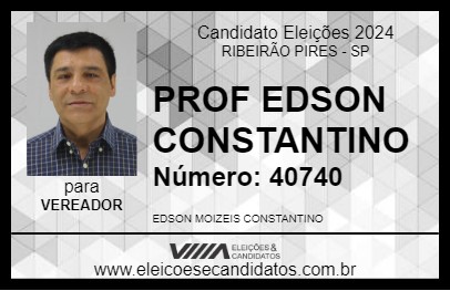 Candidato PROF EDSON CONSTANTINO 2024 - RIBEIRÃO PIRES - Eleições