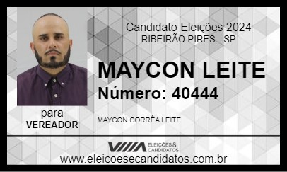 Candidato MAYCON LEITE 2024 - RIBEIRÃO PIRES - Eleições