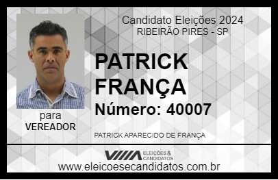 Candidato PATRICK FRANÇA 2024 - RIBEIRÃO PIRES - Eleições