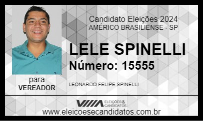 Candidato LELE SPINELLI 2024 - AMÉRICO BRASILIENSE - Eleições