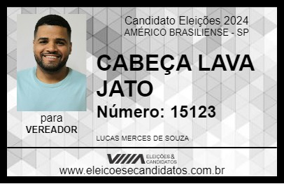 Candidato CABEÇA LAVA JATO 2024 - AMÉRICO BRASILIENSE - Eleições