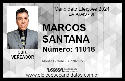 Candidato MARCOS SANTANA 2024 - BATATAIS - Eleições