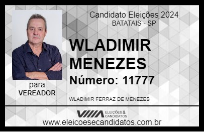 Candidato WLADIMIR MENEZES 2024 - BATATAIS - Eleições