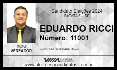 Candidato EDUARDO RICCI 2024 - BATATAIS - Eleições