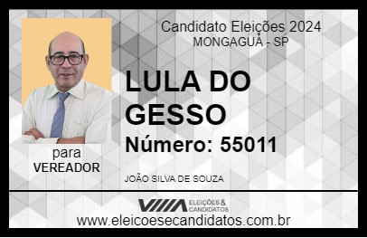 Candidato LULA DO GESSO 2024 - MONGAGUÁ - Eleições