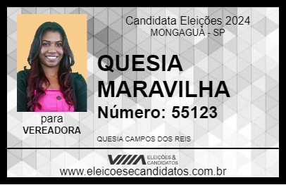 Candidato QUESIA MARAVILHA 2024 - MONGAGUÁ - Eleições