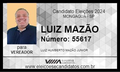 Candidato LUIZ MAZÃO 2024 - MONGAGUÁ - Eleições