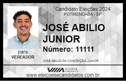 Candidato JOSÉ ABILIO JUNIOR 2024 - POTIRENDABA - Eleições