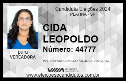 Candidato CIDA LEOPOLDO 2024 - PLATINA - Eleições