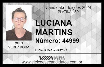 Candidato LUCIANA MARTINS 2024 - PLATINA - Eleições