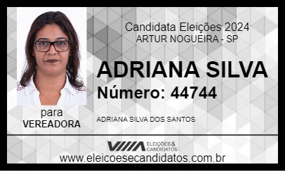 Candidato ADRIANA SILVA 2024 - ARTUR NOGUEIRA - Eleições