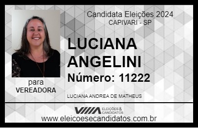 Candidato LUCIANA ANGELINI 2024 - CAPIVARI - Eleições