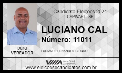 Candidato LUCIANO CAL 2024 - CAPIVARI - Eleições