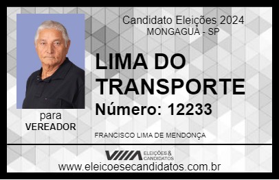 Candidato LIMA DO TRANSPORTE 2024 - MONGAGUÁ - Eleições