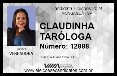 Candidato CLAUDINHA TARÓLOGA 2024 - MONGAGUÁ - Eleições