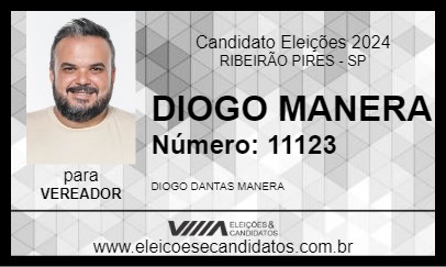 Candidato DIOGO MANERA 2024 - RIBEIRÃO PIRES - Eleições