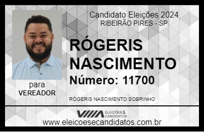 Candidato RÓGERIS NASCIMENTO 2024 - RIBEIRÃO PIRES - Eleições