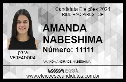 Candidato AMANDA NABESHIMA 2024 - RIBEIRÃO PIRES - Eleições