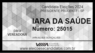 Candidato IARA DA SAÚDE 2024 - PRESIDENTE PRUDENTE - Eleições