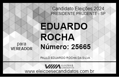 Candidato EDUARDO ROCHA 2024 - PRESIDENTE PRUDENTE - Eleições