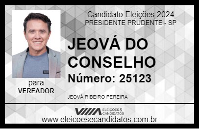 Candidato JEOVÁ PEREIRA 2024 - PRESIDENTE PRUDENTE - Eleições