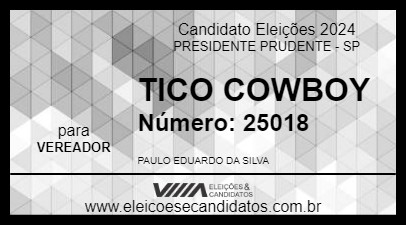 Candidato TICO COWBOY 2024 - PRESIDENTE PRUDENTE - Eleições