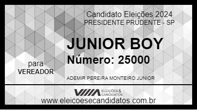 Candidato JUNIOR BOY 2024 - PRESIDENTE PRUDENTE - Eleições