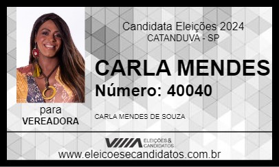 Candidato CARLA MENDES 2024 - CATANDUVA - Eleições