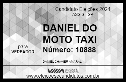 Candidato DANIEL DO MOTO TAXI 2024 - ASSIS - Eleições