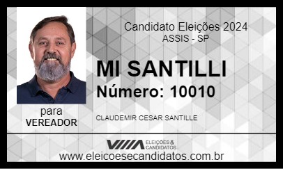 Candidato MI SANTILLI 2024 - ASSIS - Eleições