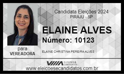 Candidato ELAINE ALVES 2024 - PIRAJU - Eleições