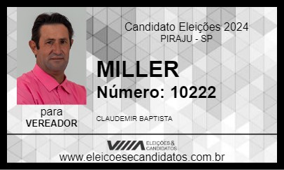 Candidato MILLER 2024 - PIRAJU - Eleições