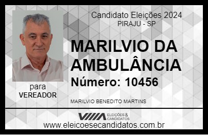 Candidato MARILVIO DA AMBULÂNCIA 2024 - PIRAJU - Eleições