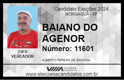 Candidato BAIANO ORIGINAL 2024 - MONGAGUÁ - Eleições