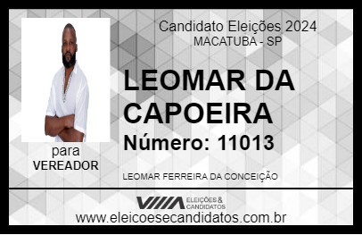 Candidato LEOMAR DA CAPOEIRA 2024 - MACATUBA - Eleições