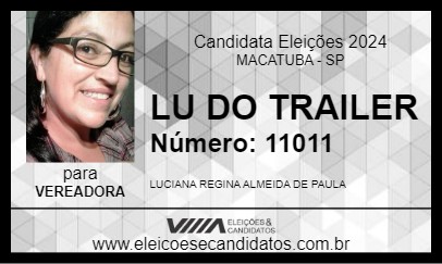 Candidato LU DO TRAILER 2024 - MACATUBA - Eleições