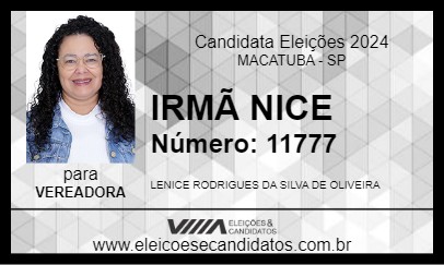 Candidato IRMÃ NICE 2024 - MACATUBA - Eleições