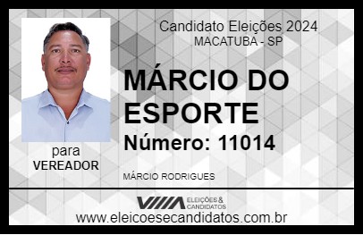 Candidato MÁRCIO DO ESPORTE 2024 - MACATUBA - Eleições